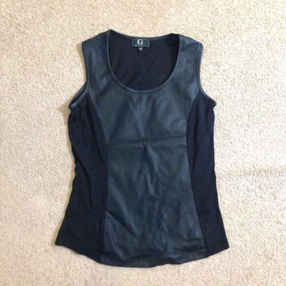 G by Giuliana Tops - G By Giuliana Leather Sleeveless Top